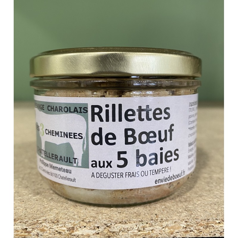 RILLETTES DE BOEUF AUX 5 BAIES 180GR
